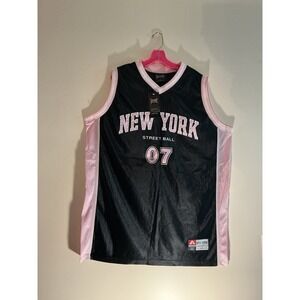 VTG RARE EAST TO WEST NEW YORK STREET BALL 07 BASKETBALL JERSEY XL BLACK/PINK